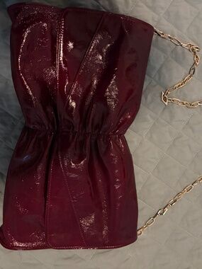 Ba&sh Burgundy Clutch